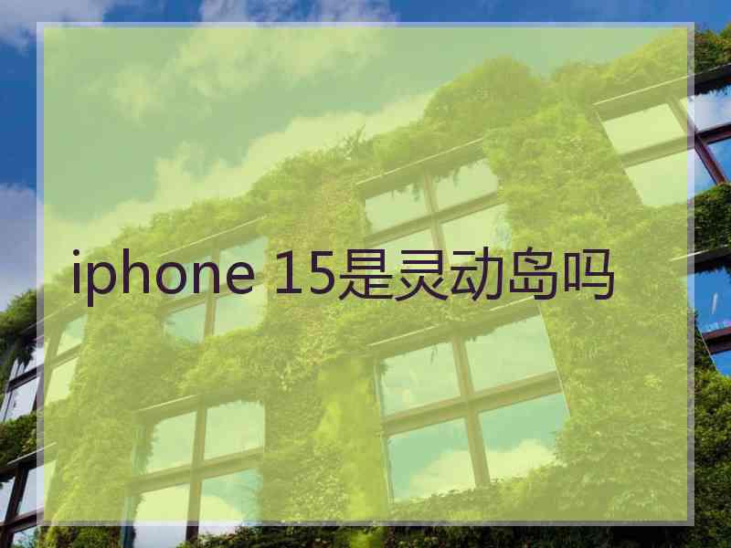 iphone 15是灵动岛吗