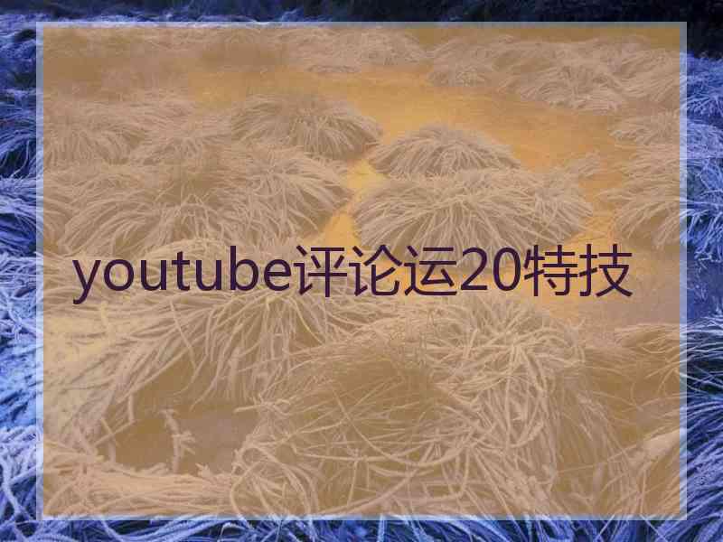 youtube评论运20特技