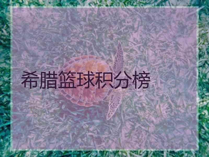 希腊篮球积分榜