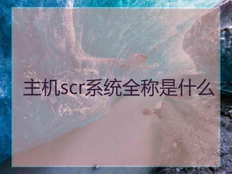 主机scr系统全称是什么