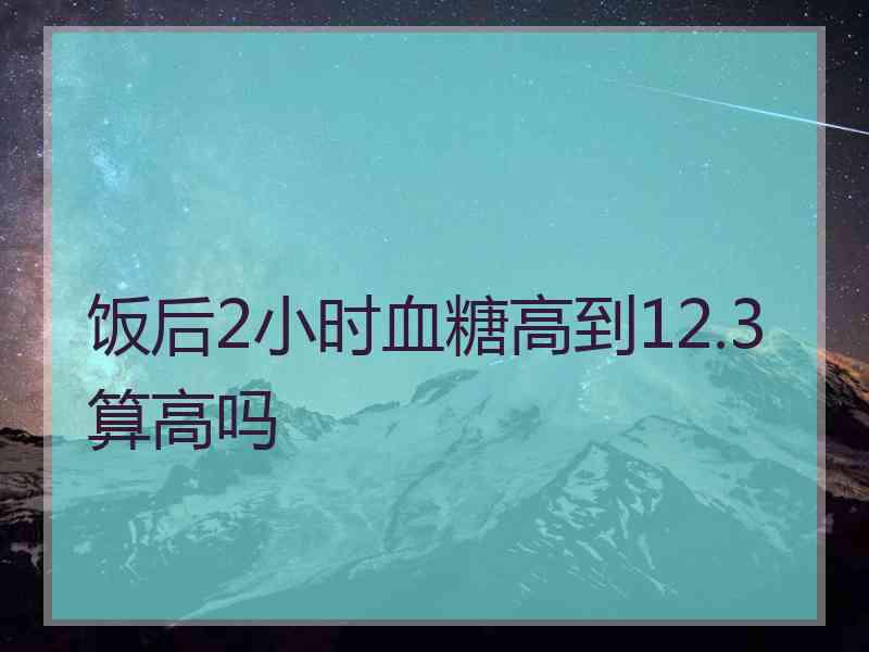 饭后2小时血糖高到12.3算高吗