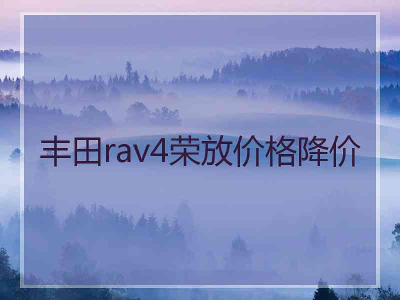 丰田rav4荣放价格降价