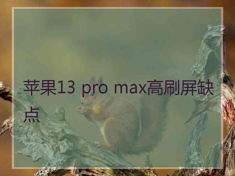 苹果13 pro max高刷屏缺点