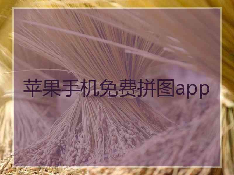 苹果手机免费拼图app