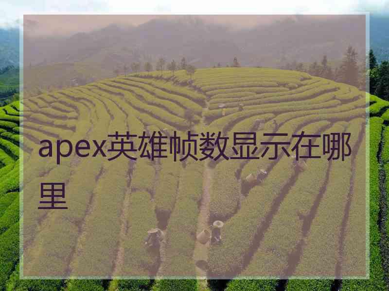 apex英雄帧数显示在哪里