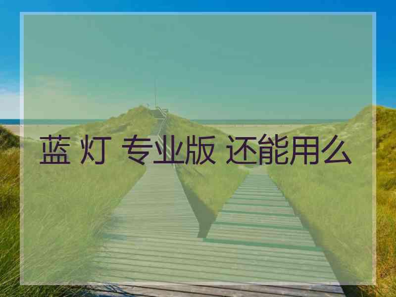 蓝 灯 专业版 还能用么