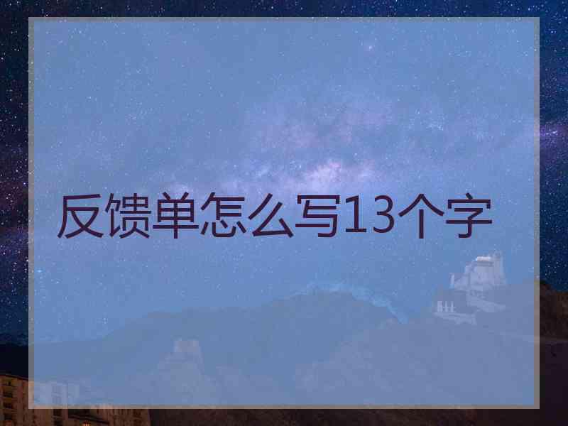 反馈单怎么写13个字