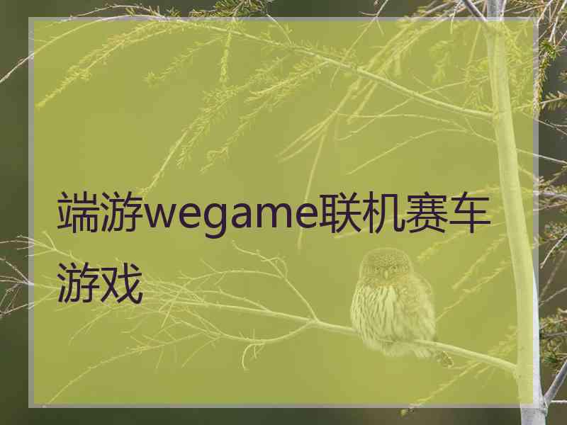 端游wegame联机赛车游戏