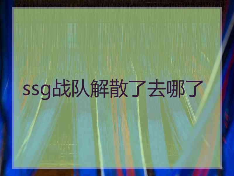 ssg战队解散了去哪了