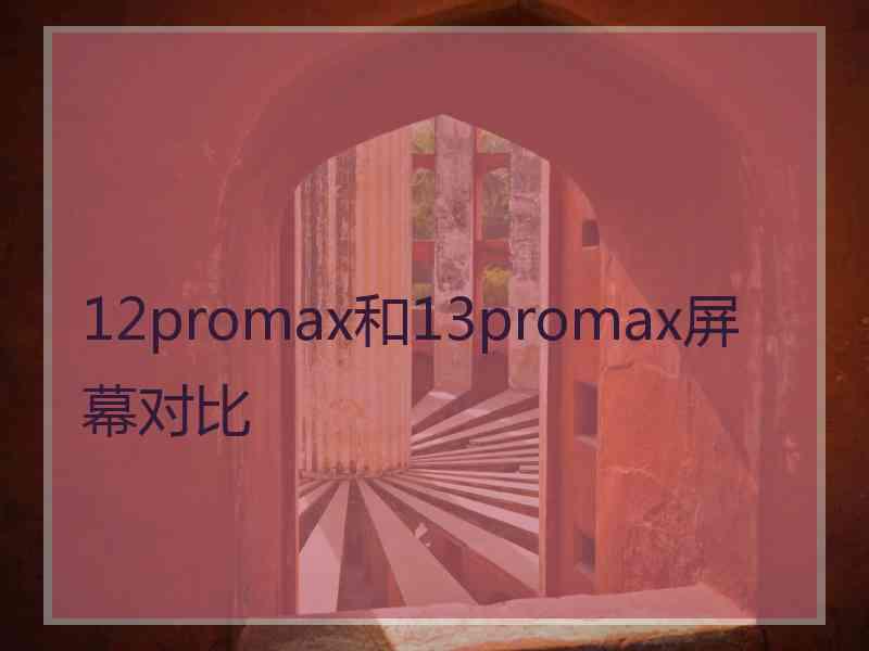 12promax和13promax屏幕对比