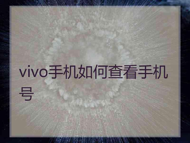 vivo手机如何查看手机号