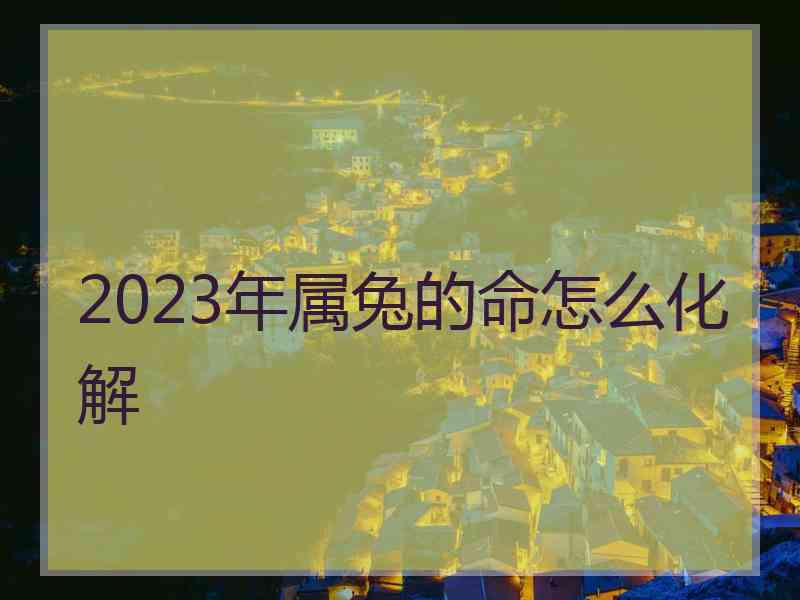 2023年属兔的命怎么化解