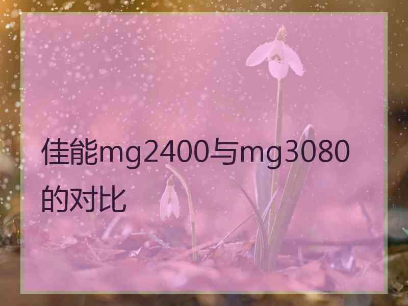 佳能mg2400与mg3080的对比