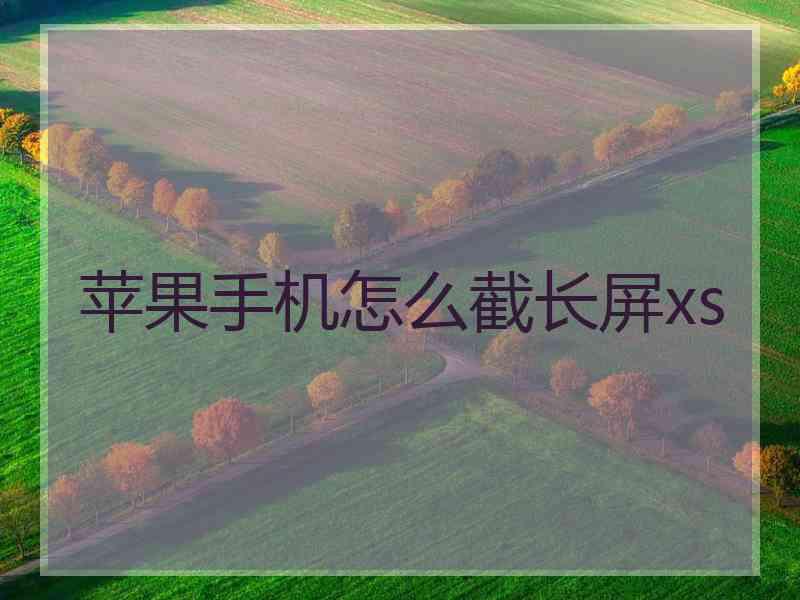 苹果手机怎么截长屏xs