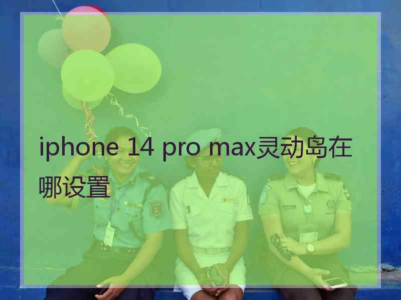 iphone 14 pro max灵动岛在哪设置