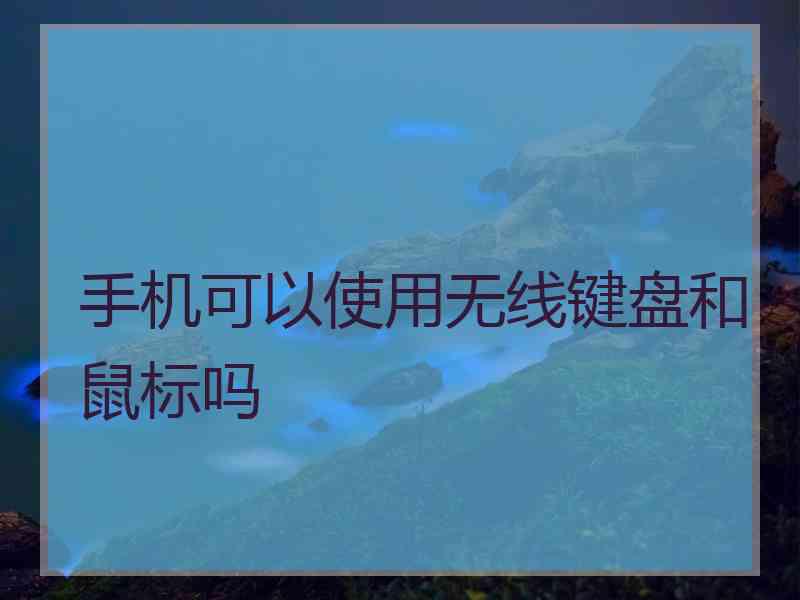 手机可以使用无线键盘和鼠标吗