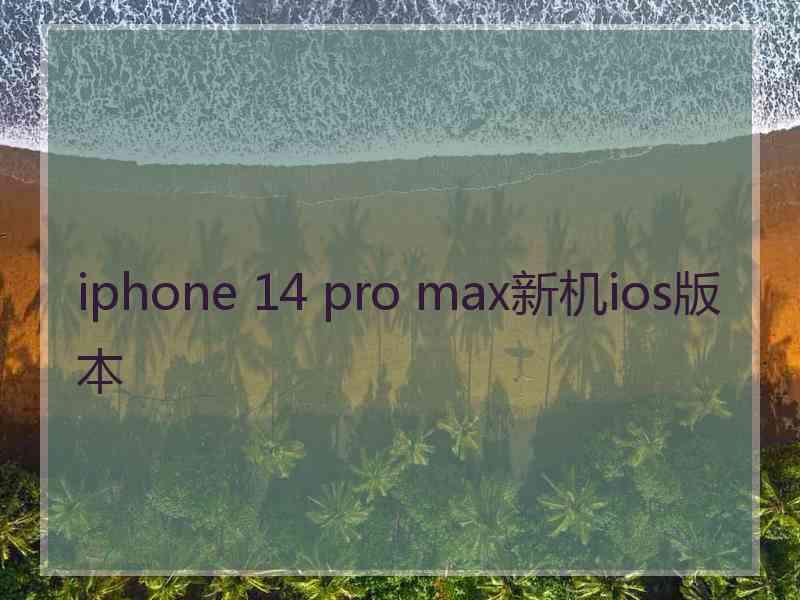 iphone 14 pro max新机ios版本