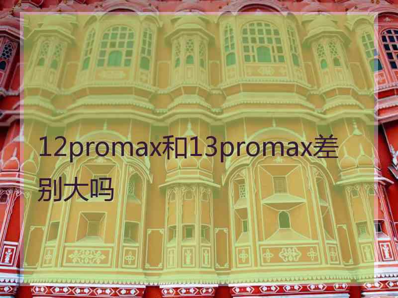 12promax和13promax差别大吗