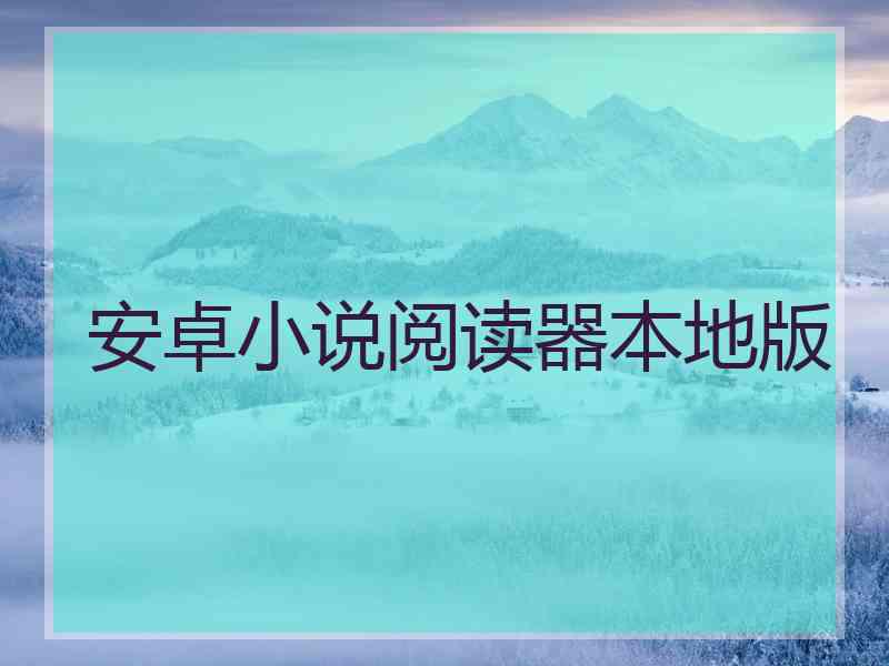 安卓小说阅读器本地版