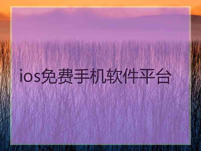 ios免费手机软件平台