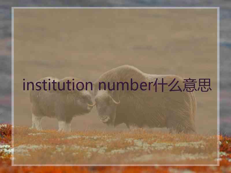 institution number什么意思