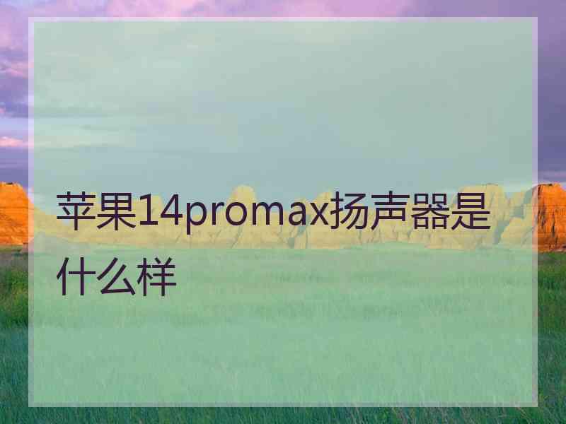 苹果14promax扬声器是什么样