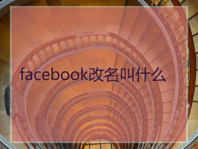 facebook改名叫什么