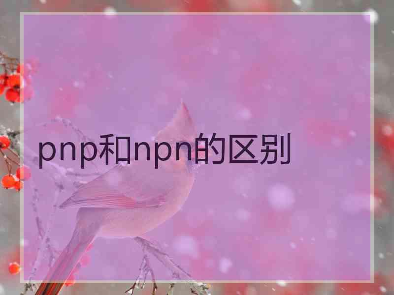 pnp和npn的区别