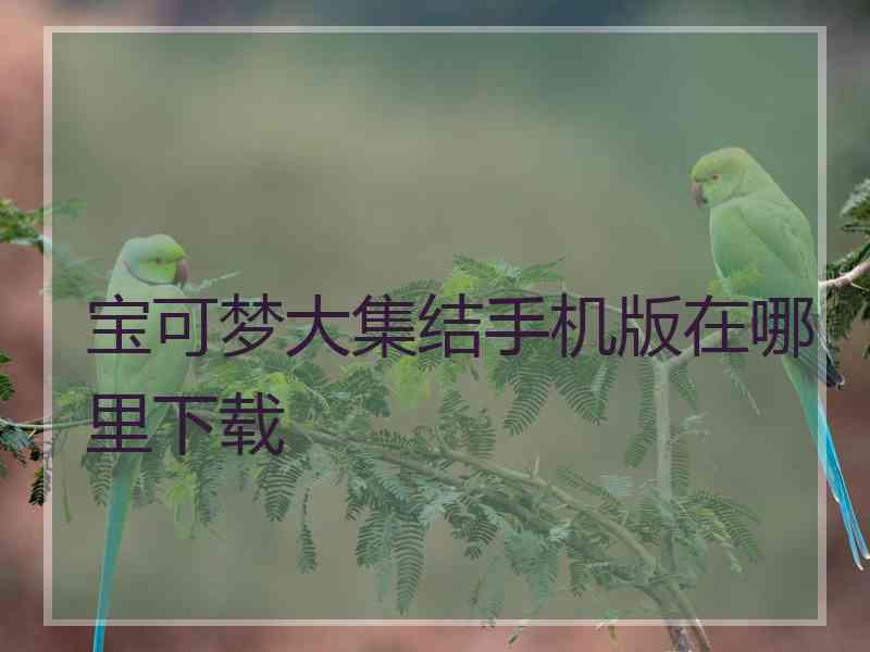 宝可梦大集结手机版在哪里下载