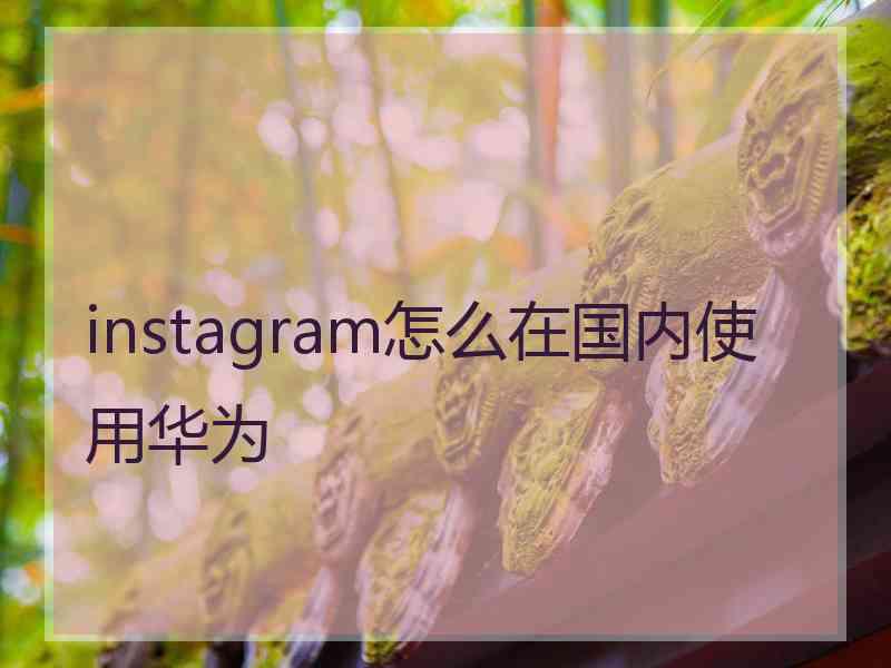 instagram怎么在国内使用华为