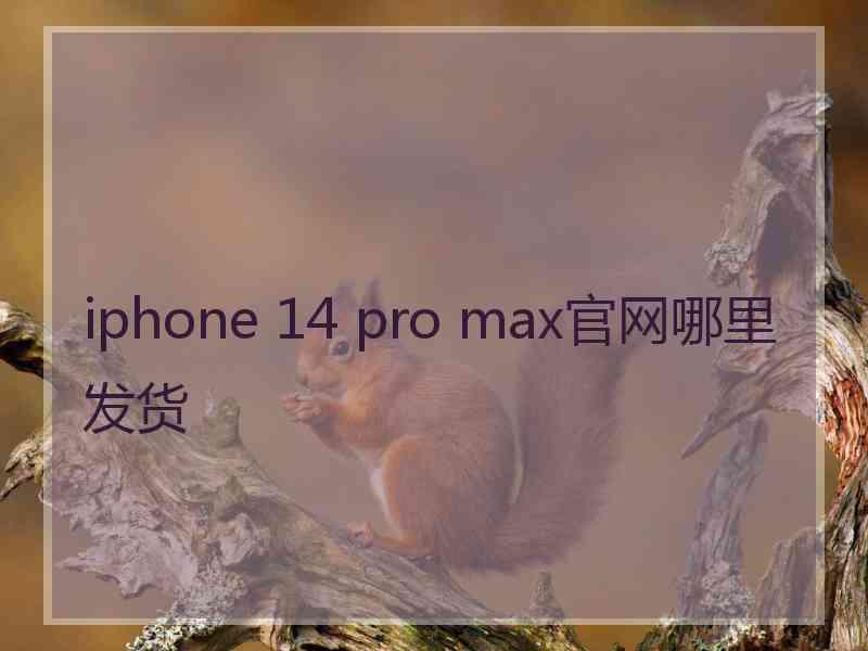 iphone 14 pro max官网哪里发货