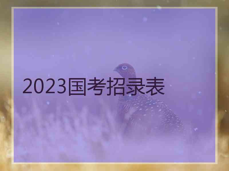 2023国考招录表