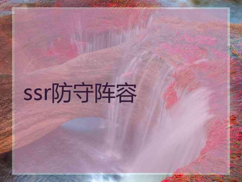 ssr防守阵容