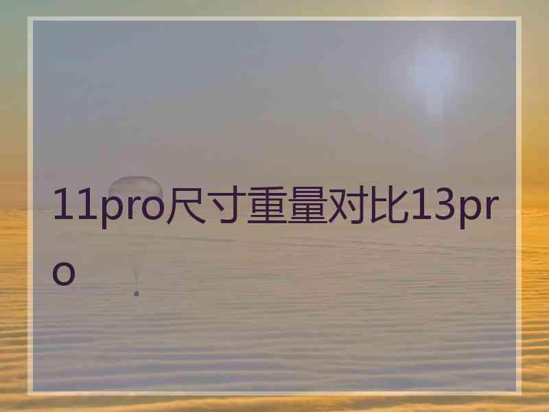 11pro尺寸重量对比13pro