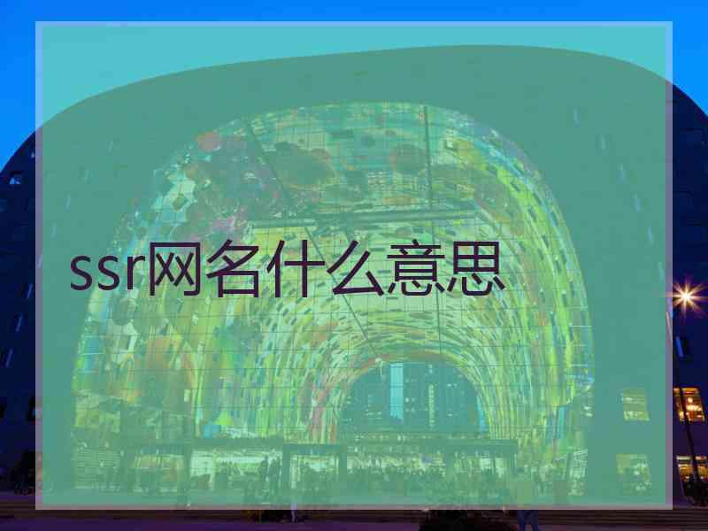 ssr网名什么意思