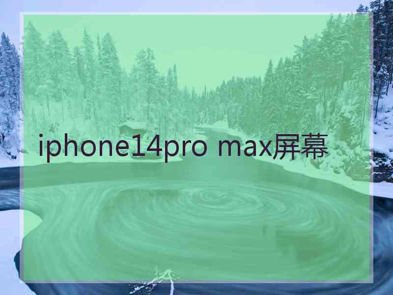 iphone14pro max屏幕