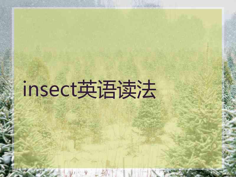 insect英语读法