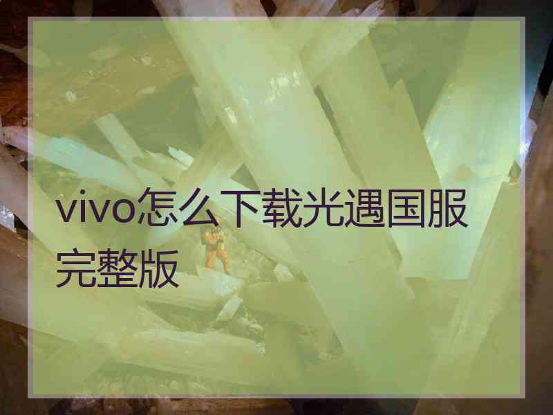 vivo怎么下载光遇国服完整版