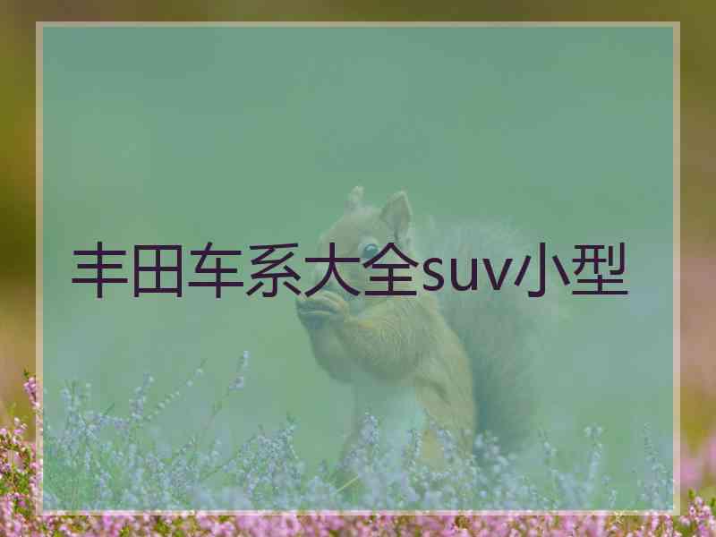 丰田车系大全suv小型