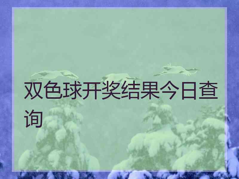 双色球开奖结果今日查询