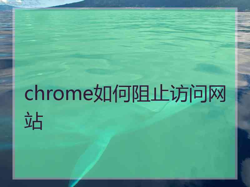 chrome如何阻止访问网站