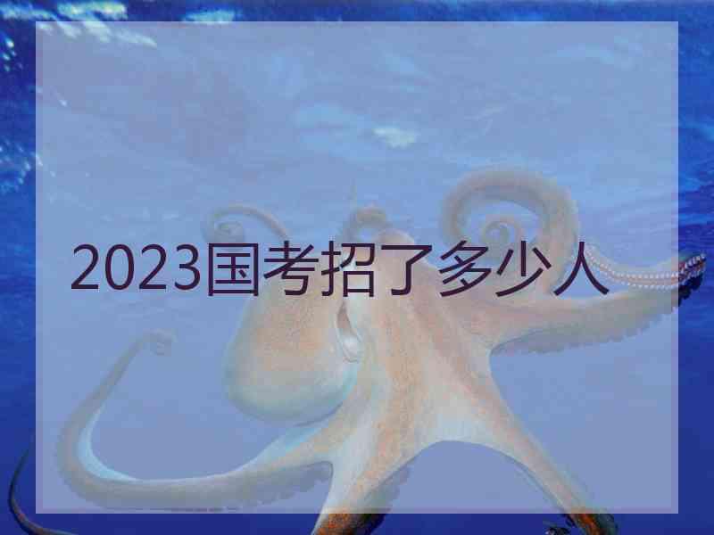 2023国考招了多少人