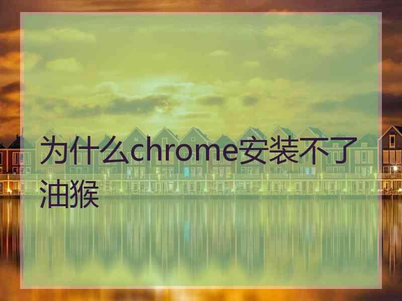 为什么chrome安装不了油猴