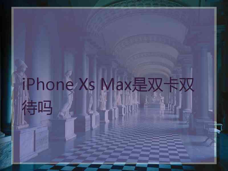 iPhone Xs Max是双卡双待吗