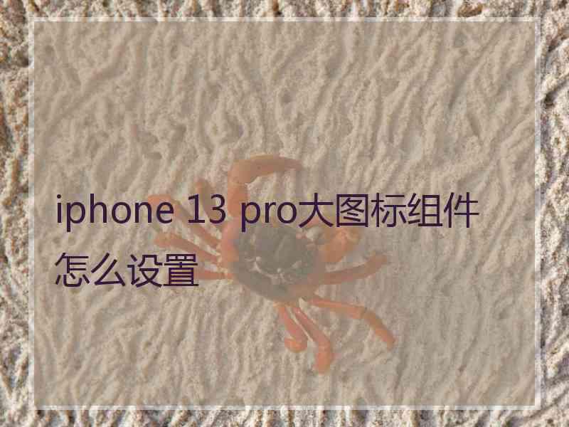 iphone 13 pro大图标组件怎么设置