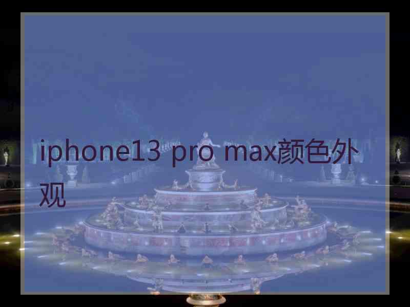 iphone13 pro max颜色外观