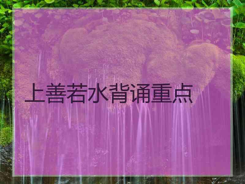 上善若水背诵重点