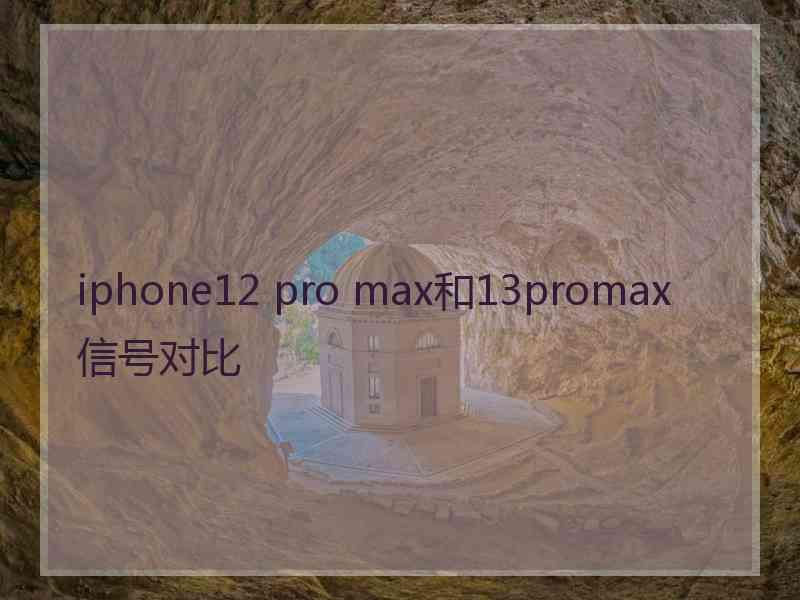 iphone12 pro max和13promax信号对比