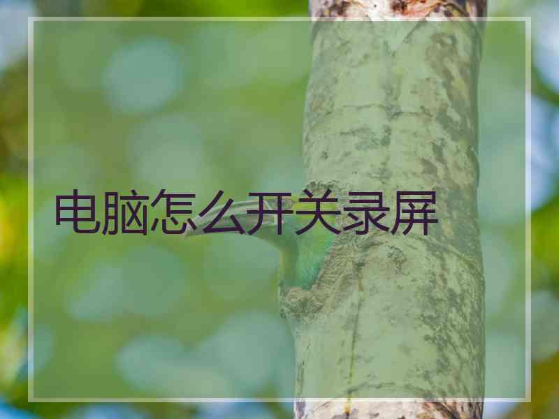 电脑怎么开关录屏