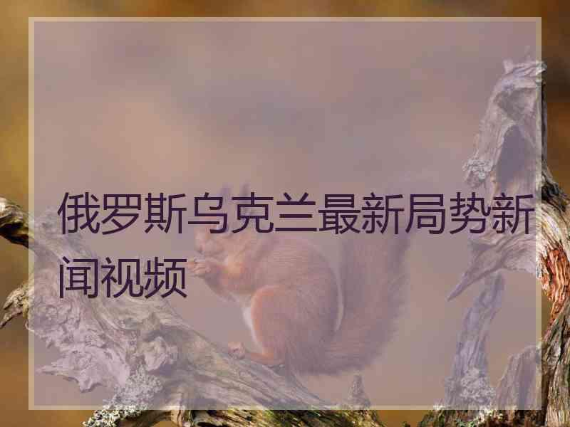 俄罗斯乌克兰最新局势新闻视频